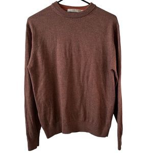 Raffi Linea Uomo 100% Merino Wool Brown Crew Neck Sweater M